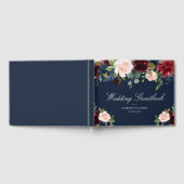 Elegantes Bordeaux & Marinebuch Gästebuch (Voll)