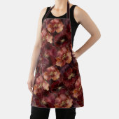 Elegantes bordeauxfarbenes Blumenmuster Schürze (InSitu)