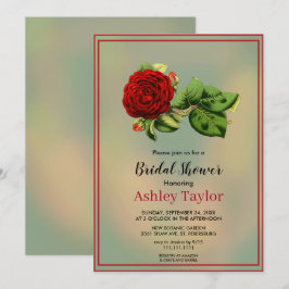 Elegantes bordeauxfarbenes Brautparty der rote Ros Einladung