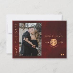 Elegantes bordeauxfarbenes Hochzeitsstil Save the  Save The Date