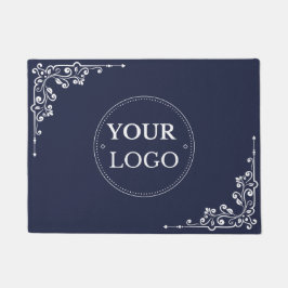 Elegantes Border Business Logo Modernes Blue Promo Fußmatte