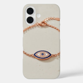 Elegantes Böser-Blick-Armband mit Edelsteinen iPhone 16 Hülle