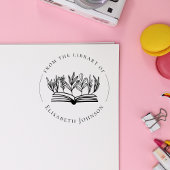 Elegantes Botanicals Buch Custom from Library Gummistempel