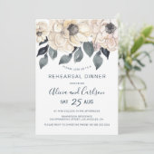 Elegantes botanisches Abendessen in Aquarellfarben Einladung (Stehend Vorderseite)