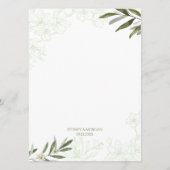 Elegantes botanisches Abendessen mit floraler Atmo Menükarte (Rückseite)