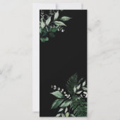 Elegantes botanisches Abendmenü für Hochzeiten (Rückseite)