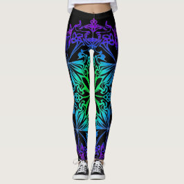 Elegantes botanisches aquamarines Grün Leggings