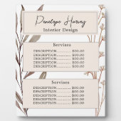 Elegantes botanisches Aquarell Modernes Rosa Blau Fotoplatte (Vorderseite)