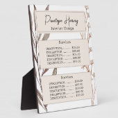 Elegantes botanisches Aquarell Modernes Rosa Blau Fotoplatte (Seite)