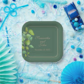 Elegantes botanisches Aquarell Pappteller (Party)