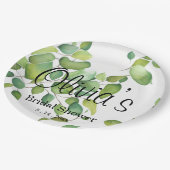 Elegantes botanisches Aquarell Pappteller (Schrägansicht)