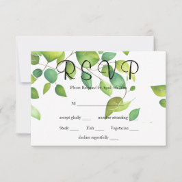 Elegantes botanisches Aquarell RSVP Karte