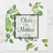 Elegantes botanisches Aquarell Weinetikett (Einzelnes Label)