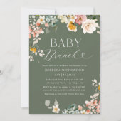 Elegantes Botanisches Baby Brunch Einladung (Vorderseite)