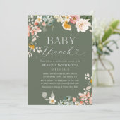 Elegantes Botanisches Baby Brunch Einladung (Stehend Vorderseite)