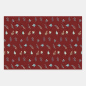 Elegantes botanisches Babyblau-Blätter Geschenkpapier Set (Vorderseite)