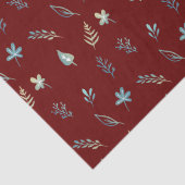 Elegantes botanisches Babyblau-Blätter Seidenpapier (Detail)