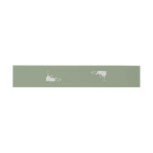 Elegantes botanisches Band | Salbeigrüne Bauchbind (Flach)