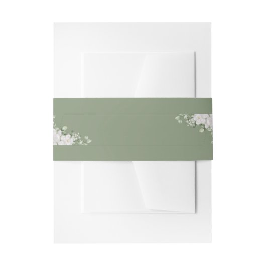 Elegantes botanisches Band | Salbeigrüne Bauchbind (Vorderseite Beispiel)