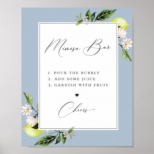 Elegantes Botanisches Bar Poster von Mimosa (Vorne)