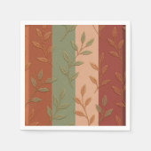 Elegantes botanisches Blätter-Erdfarbmuster Serviette (Vorderseite)