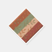 Elegantes botanisches Blätter-Erdfarbmuster Serviette (Ecke)
