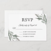 Elegantes botanisches Blätter Foliage Gold Foil We RSVP Karte (Vorne/Hinten)