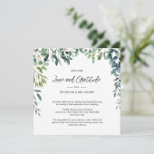 Elegantes botanisches Blätter Foto Hochzeit Dankeskarte (Stehend Vorderseite)