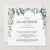 Elegantes botanisches Blätter Foto Hochzeit Dankeskarte (Vorderseite)