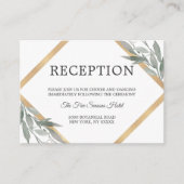 Elegantes botanisches Blätter Goldhochzeit EMPFEHL Begleitkarte (Vorderseite)