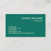 Elegantes botanisches Blätter grüner Smaragd Visitenkarte (Rückseite)