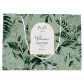 elegantes botanisches Blätter Salbei Große Geschenktüte (Rückseite)