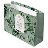 elegantes botanisches Blätter Salbei  Große Geschenktüte (Rückseite Schrägansicht)