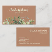 Elegantes botanisches Blätter Terrakotta Visitenkarte (Vorne/Hinten)