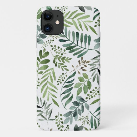 Elegantes botanisches Blätter Wasserfarbe Case-Mate iPhone Hülle (Rückseite)
