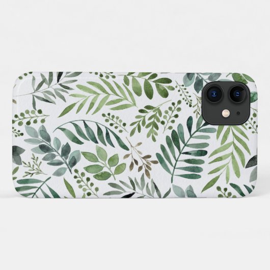 Elegantes botanisches Blätter Wasserfarbe Case-Mate iPhone Hülle (Rückseite (Horizontal))