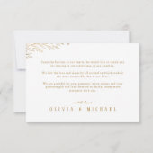 Elegantes botanisches Blattgold Foto Vielen Dank Dankeskarte (Rückseite)