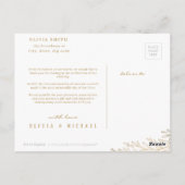 Elegantes botanisches Blattgold Foto Vielen Dank Postkarte (Rückseite)