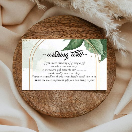 Elegantes botanisches Blattwerk zum Hochzeitswünsc Begleitkarte