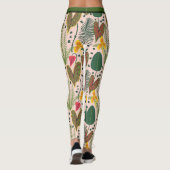 Elegantes Botanisches Blume Grünmuster Leggings (Rückseite)