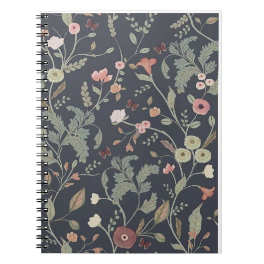 Elegantes Botanisches Blumen Notizbuch Notizblock (Vorderseite)