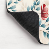 Elegantes botanisches Blumen-Zweig-Muster Mousepad (Ecke)