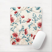 Elegantes botanisches Blumen-Zweig-Muster Mousepad (Mit Mouse)