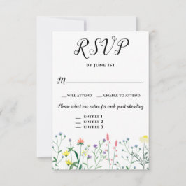 Elegantes Botanisches Blumenfest 3 Wahlmöglichkeit RSVP Karte