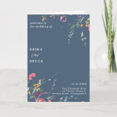 Elegantes botanisches Blumenhochzeitsprogramm gefa Programm (Vorderseite)