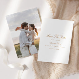 Elegantes botanisches Blumenkraut-Foto Hochzeit Save The Date