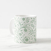Elegantes botanisches Blumenmuster – Minimale Natu Kaffeetasse (Vorderseite Links)
