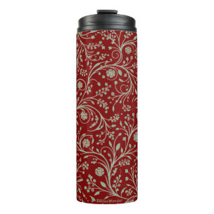 Elegantes botanisches Blumenmuster – Minimale Natu Thermosbecher