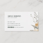 Elegantes botanisches Blumensymbol Visitenkarte (Vorderseite)