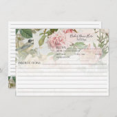 Elegantes botanisches Blumenzelt mit Vogelbridal-R Einladung (Vorne/Hinten)